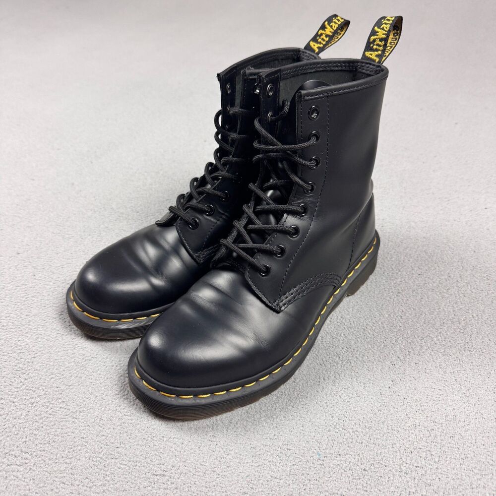 Dr. Martens 1460 W Womens Size 8 US EU 39 Black Smooth Leather 8-Eye Boots